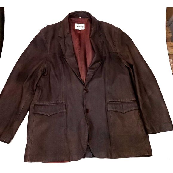 Vintage Scully Leatherwear Brown Leather Blazer Jacket Sport Coat Size 50